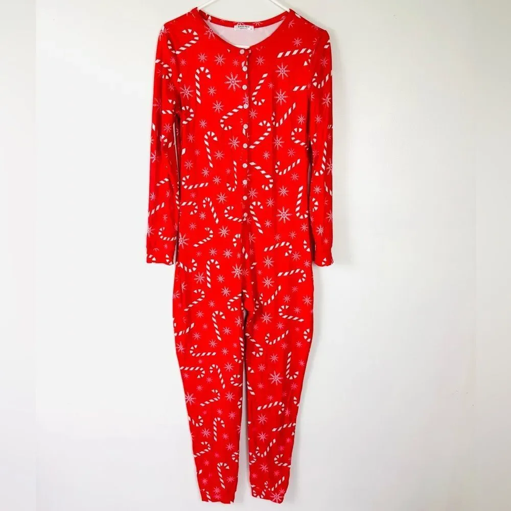NEW Candy Cane Onesie Pajamas M